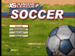XS Jr League Soccer title screen for Playstation